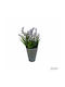 Plantă Artificială Ibergarden Dimensiuni 11x11x22cm Ghiveci Gri Flori Mov Cod 55291