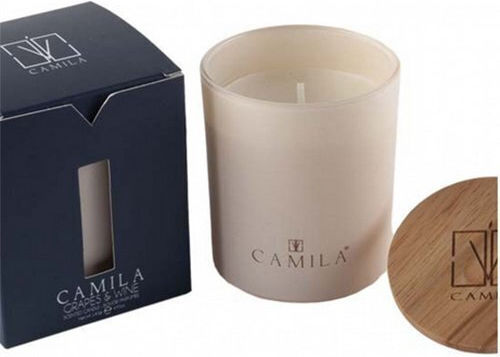 Aromatisches Kerze Gefäß Camila Holz Trauben & Wein 200gr