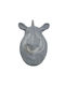 Decorative Porcelain Rhinoceros Figure 341317 17x22x24cm Grey Villa Collection Porcelain