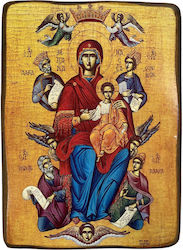 Icoană Din Lemn Fecioara Maria Pantanassa Dimensiune 7x10cm