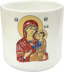 Lampă Ulei Cupă Ceramică Theomitor Glazurată Albă