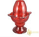 Covered Handmade Blown Glass Red Vigil Oil Lamp