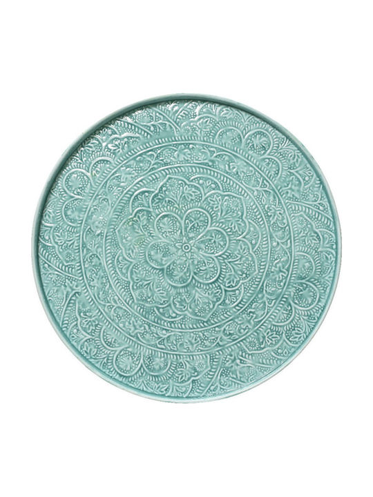 Metallic Tray Blue Coated Transparent Enamel 60cm 60x60x3cm Monochrome Kaeming