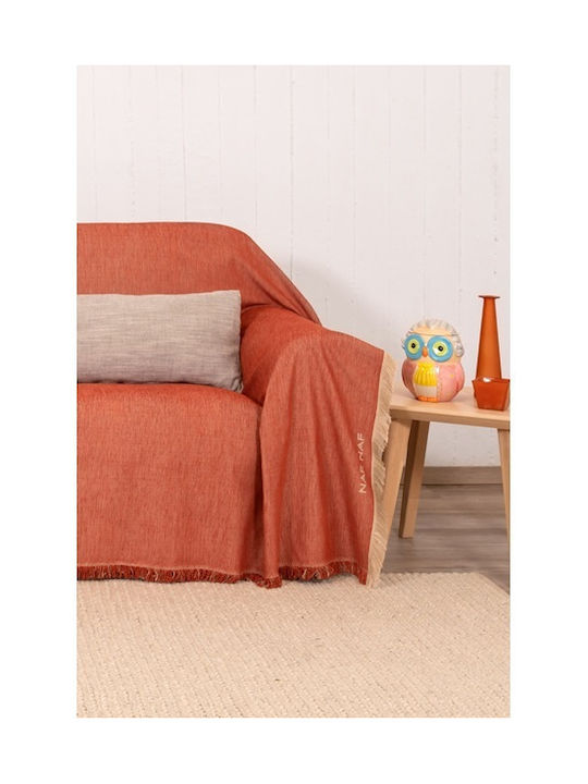 Naf Naf Highline Sofa Throw Chenille 180x250cm Orange 7933-180 x 250