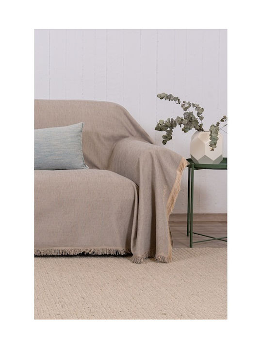 Naf Naf Highline Four-Seater Sofa Throw Chenille 180x350cm Lt Grey 358-127
