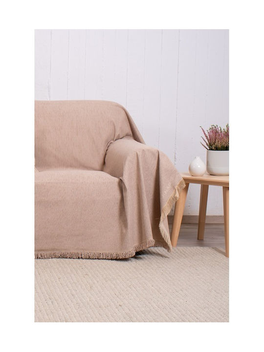 Naf Naf Highline Four-Seater Sofa Throw Chenille 180x350cm Dk Beige 358-135
