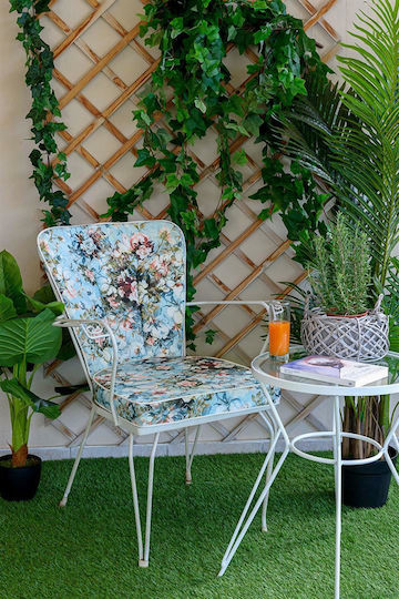 Be Comfy Perna Scaunului De Grădină Floral Potcoavă Albastru Floral 8002 44x45cm Waterproof