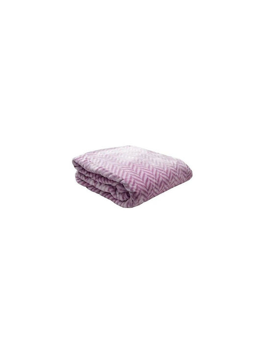 Κουβέρτα Υπέρδιπλη Βελουτέ Ζακάρ Anesis Lilac 220x240