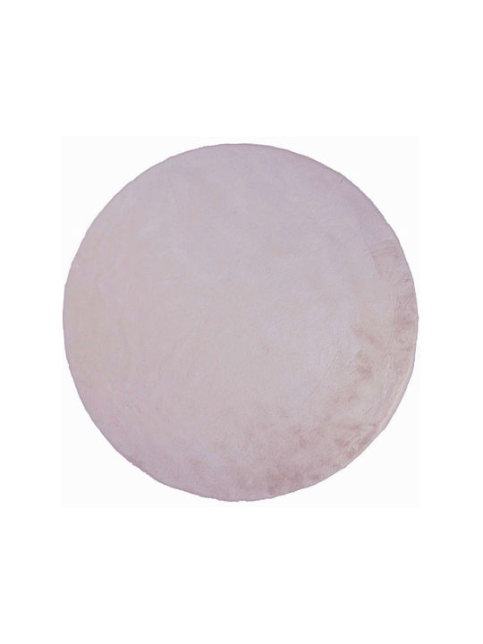 Χαλί Super Fluffy Pink Round 160x160 Round