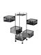 Keskor Metallic Kitchen Trolley 5 Tiers Black 26x26x93cm