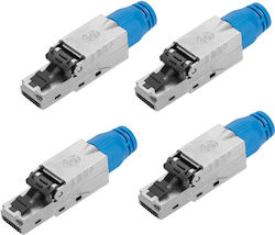 Set 4 Cat8 Rj-45 Stecker Abschirmte Cat8 Ethernet Kabel Kwmobile Mehrfarbige Metall 52519.04
