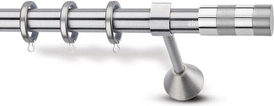 Metallic Curtain Pole Enis A4 Matte Nickel Chrome 160cm Double Rail