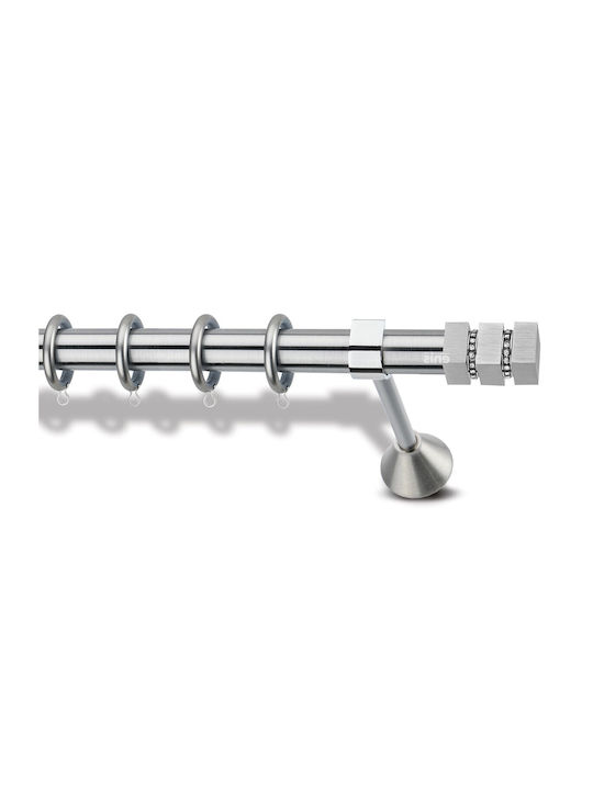 Metallic Curtain Pole Enis Olympia Chain Nickel Matte 160cm Double Rail