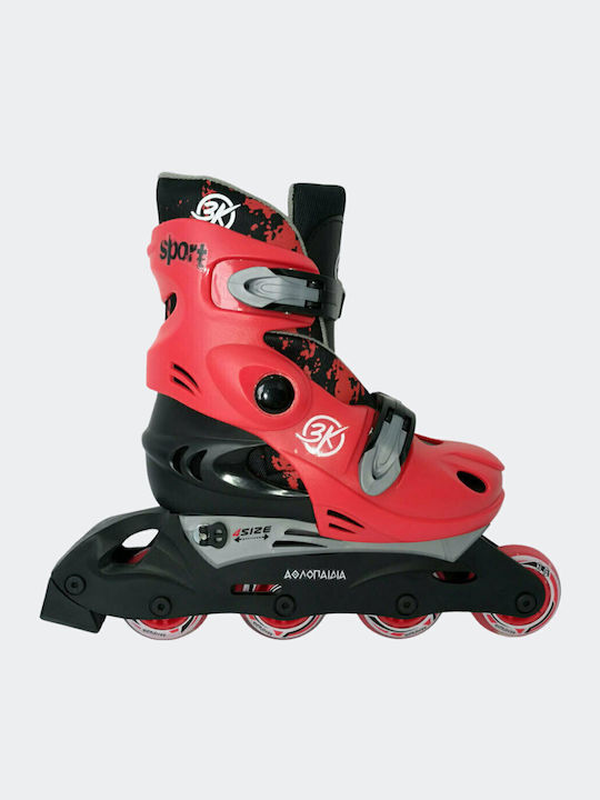 3K Medical Line S.A. Inline Αυξομειούμενα Rollers Κόκκινα Παιδικά