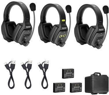Stereo Intercom Solution Comp Witalk Wt3d3xbat 3 Persons Full-duplex 1.9ghz Dual-ear Black