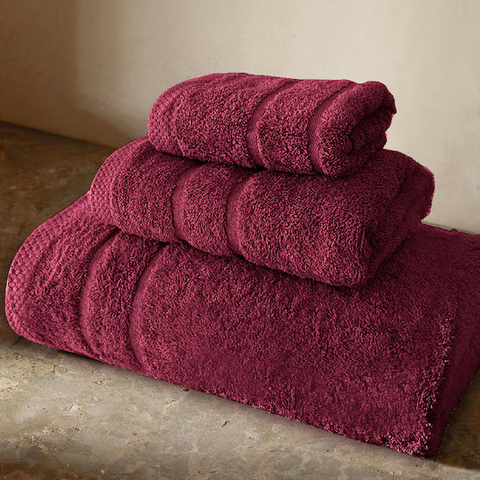 Isadore Lorraine Handtuch-Set 3 Stück Bordeaux Gewicht 600gr/m²