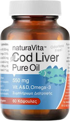 Natura Vita Cod Liver Oil 550mg 60 caps Natura Vita Cod Liver Oil 550mg 60 caps