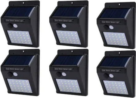 Set 6 Lămpi Solare 0.55W cu Senzor de Mișcare IP65 12.4bucx9.5bucx4.7buccm