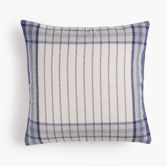 Decorative Pillow Ecru Blue Azul 45x45