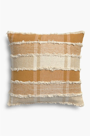 Calma House Throw Pillow Ecru and Yellow 45x45