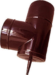 Hosseven Tee Pipe Chimney Pipe Stove Pipe Φ130 Enamel Brown