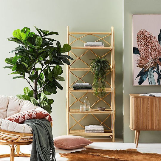 Bibliotecă Ecoshadow Ratan Bambus Naturală 33x67xh170cm