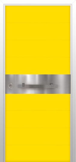 Panzertür Aluminiumverkleidung Inox Design 1018 Bauweise Panzertür Aluminiumverkleidung Inox Design 1018 Bauweise