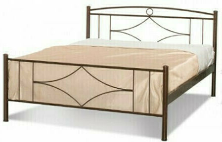 Metal Bed Semi-Double Sifnos Bronze-Black Mattress 110x200cm Evia Strom Model Morfeas