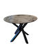 Маса Кръгла Marbel0.8 MDF със Сив Бял Мраморен Дизайн Метална Основа Ф80x78в см