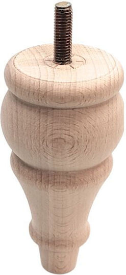 Jgs S.a 8975 Ξύλινο Πόδι Επίπλου Καμπυλωτό Ύψος 14cm