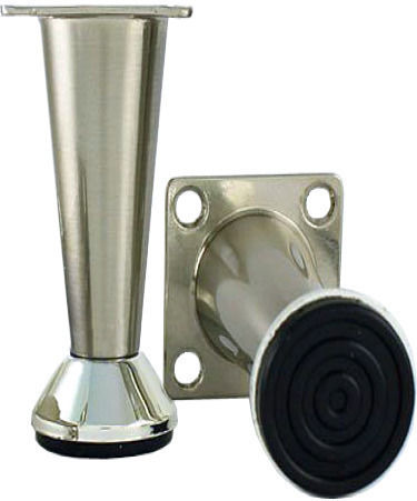 Möbelbein Rund Kegelförmig Finetto Nikkel Satin 135-8109#00008 80mm