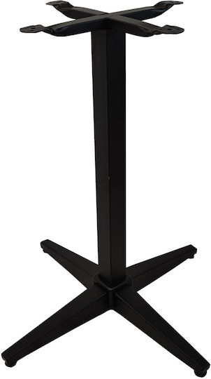 Bar-Tischfuß Metallisch Mittlere Höhe Schwarze Matt Einstellbar 62x62x89cm