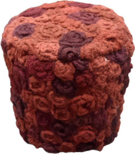 Pouf Σκαμπο Πουφ Jgs S.a Κόκκινο Του Κρασιού Vj-79 Stool-214 35x35x35cm