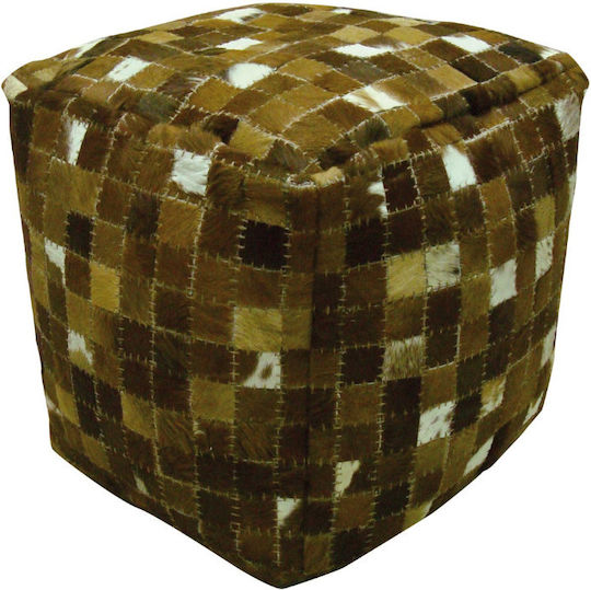 Pouf Σκαμπο Πουφ Jgs S.a Δερμάτινο Πουφ Ταν Άσπρο Mini Matador Bean Bag Stool-114 45x45x45cm