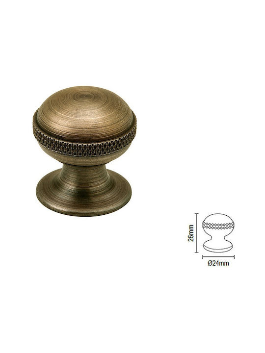Buton Mobilier Viometale 158 Ø24 Bronzat