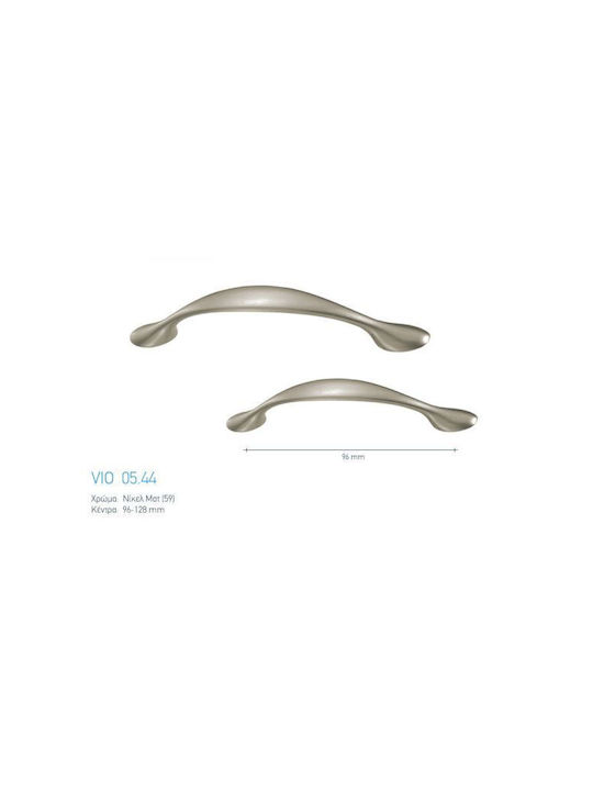 Möbelgriff Viometale 44 Nickel Matt 96 Mm