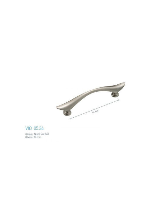 Mânere Pentru Mobilier Viometale 34 Nichel Mat 96 Mm
