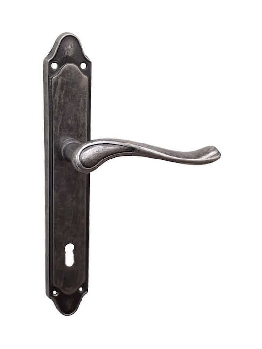 Türgriffe Platte Benini No 280 Gebraunter Eisen Kammertür Paar 90mm