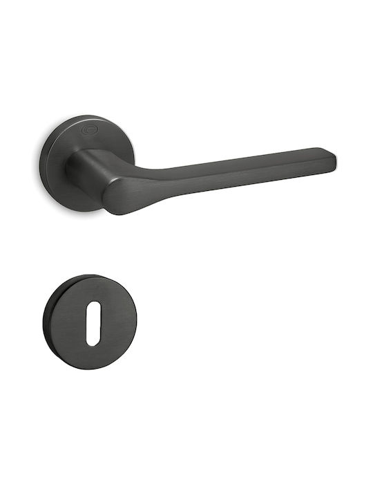 Lever Rosette N1515 Matte Graphite 143mm Piece Left Front Door