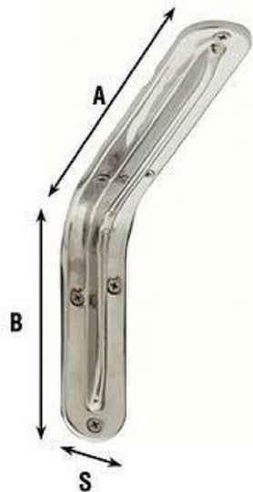 Eckregalhalterung Inox A2 195mm Aldeghi Luigi Art2522