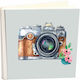 Албум от изкуствена кожа за колекция My Album Camera Vintage Кафяв Албум с папка с корици 30x30см Кутия за съхранение 100 страници