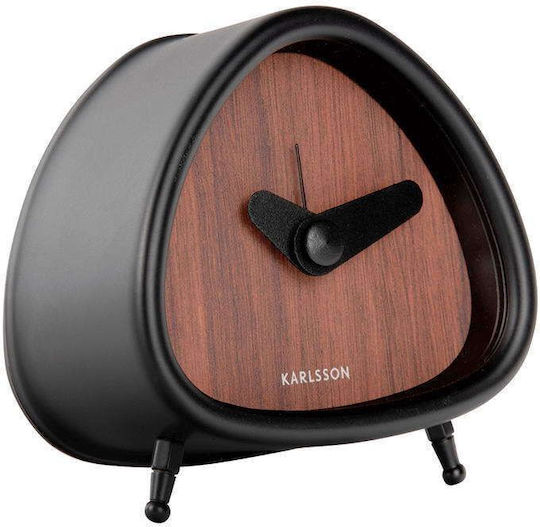 Tabletop Alarm Clock Triangle Ka5866dw 8.6x8.6cm Brown-Black Karlsson Metal