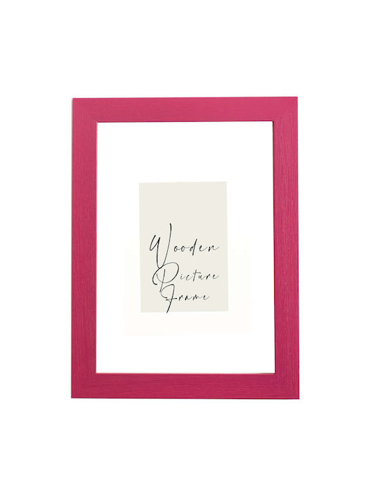 Wooden Wall Photo Frame Fuchsia Embossed Wood G...