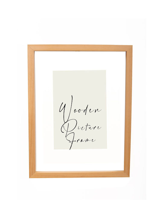 Wooden Oak Wall Picture Frame Beige Natural Wood Photo Puzzle Frame Depth 3cm & Matte Glass K2033-83 Photo 20cmx30cm