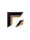 Wooden Carved Black Waxed Lacquer Gold Leaf Photo Frame