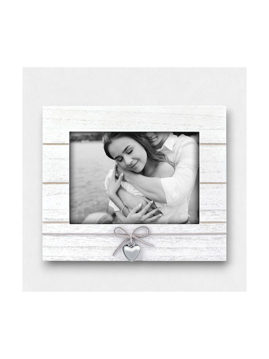 Artifact Wooden White Photo Frame “καρδια-w” 26cm X 22cm