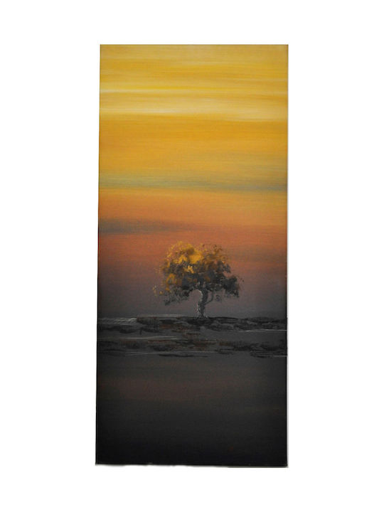 Gemälde Leinwand Baum Gelb Schwarz 45x100cm Pol 028-2