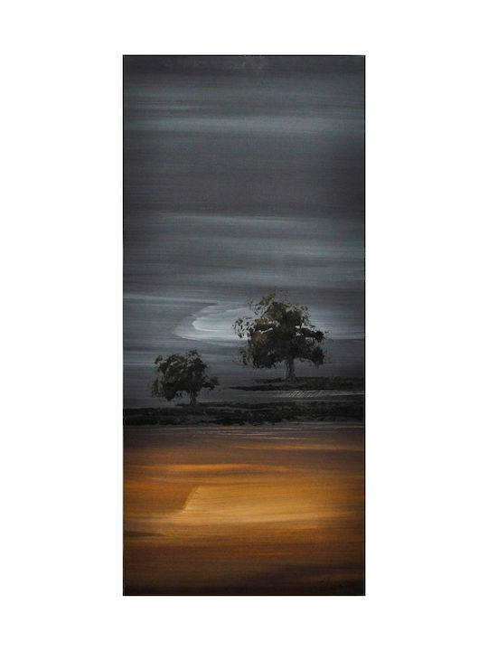 Gemälde Canvas Bäume Schwarz Braun 45x100cm Pol 028-3