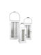 Wooden Lantern 27x25x52cm White