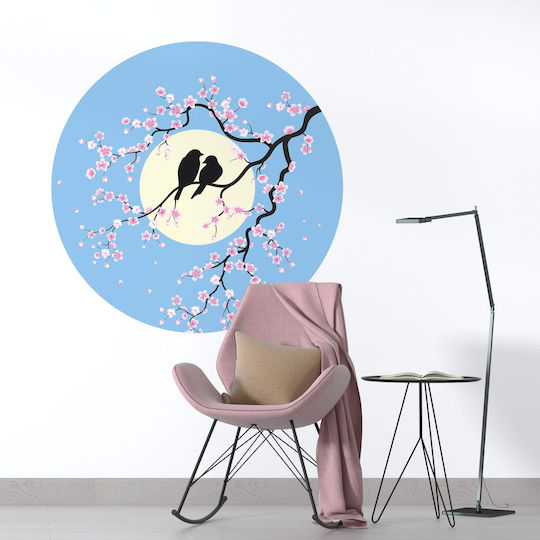 Wandsticker & Wandgemälde Vögel In Der Blühenden Mandelbaum 140x140cm